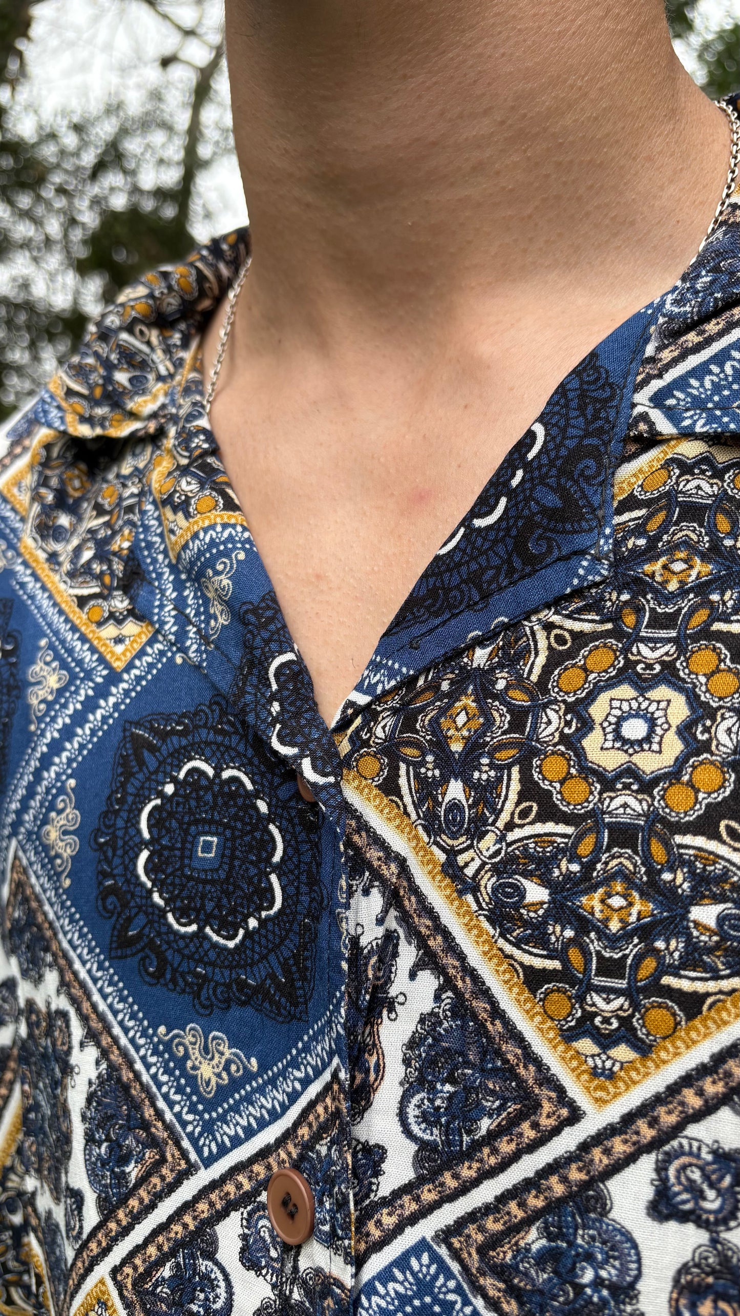 Camisa Hippie manga corta estampada unisex