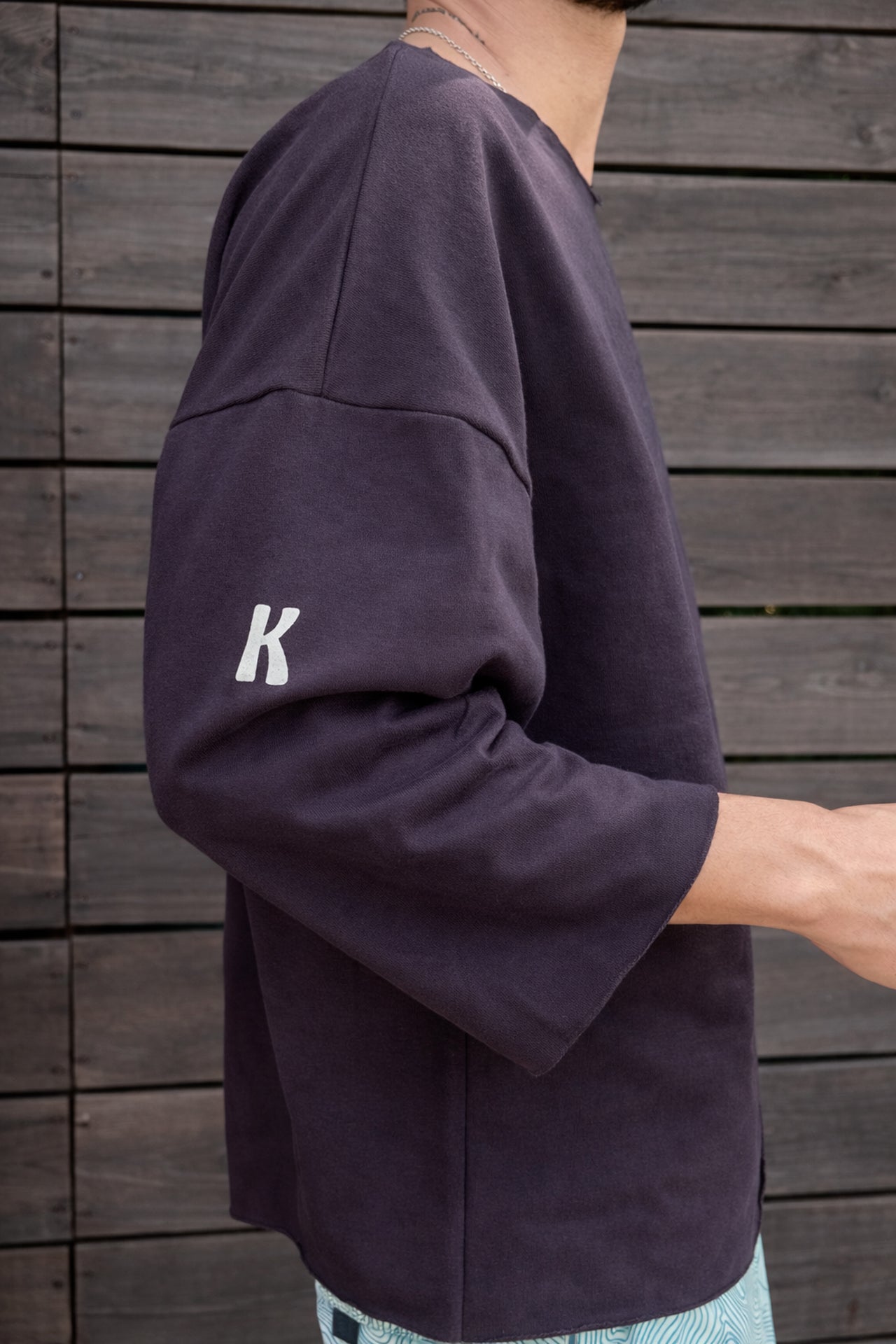 Poncho manga 3/4 vino