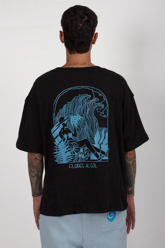 Remera Flores al Sol negro