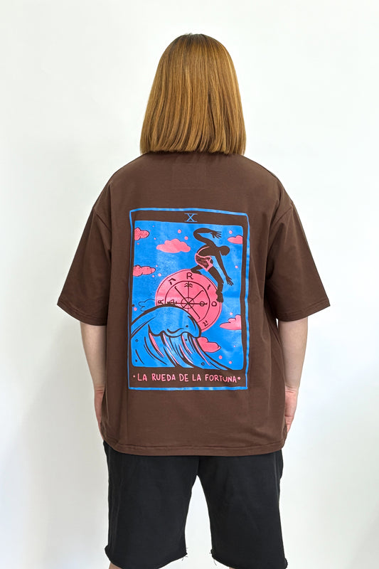 Remera chocolate Rueda de la fortuna x RoRo
