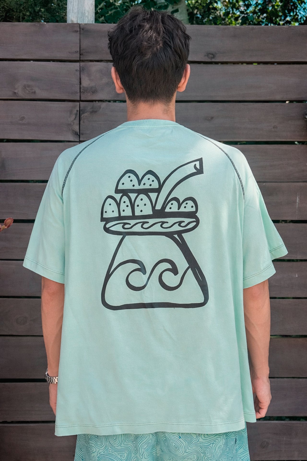 Remera verde x Los dibujitos de Pablo