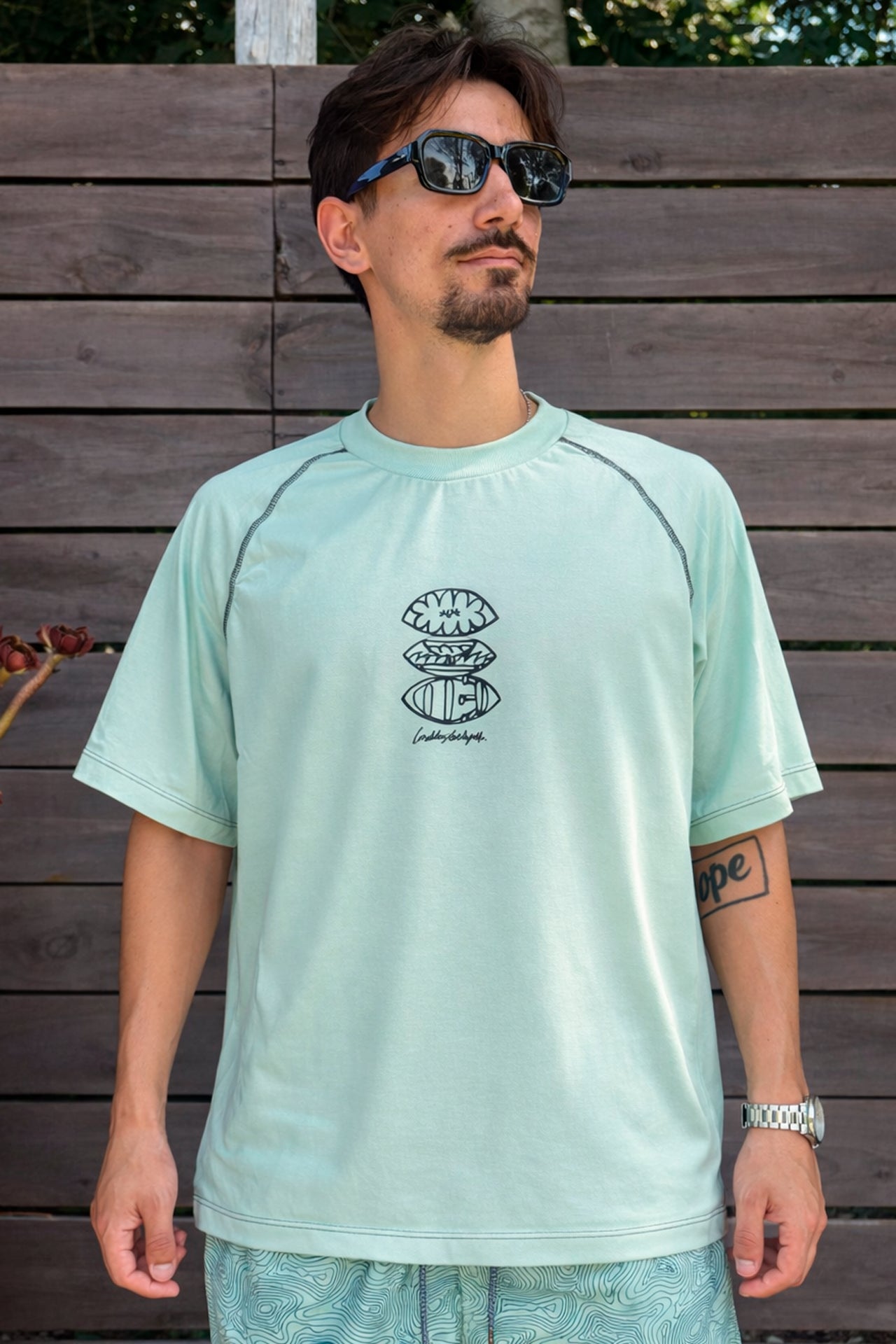 Remera verde x Los dibujitos de Pablo