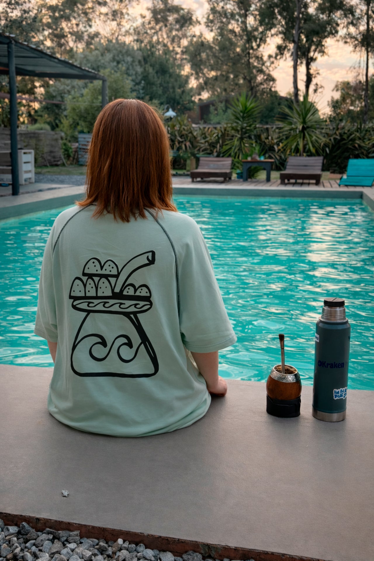 Remera verde x Los dibujitos de Pablo